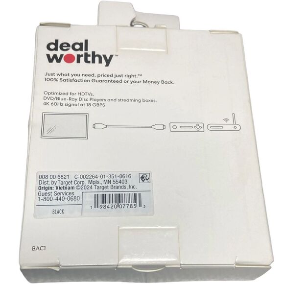 HDMI Cable 4ft High Speed with Ethernet Black Universal for TV PS5 Xbox PC NEW - Picture 5 of 5